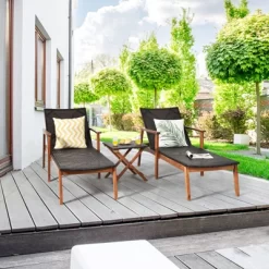 Tangkula 3PCS Chaise Lounge Set 4-Level Folding Chaise Lounge Adjustable Outdoor Beach With Wicker Side Table 14 Tangkula 3PCS Chaise Lounge Set 4-Level Folding Chaise Lounge Adjustable Outdoor Beach With Wicker Side Table -Tangkula GUEST 7137db97 d170 45cd 8916 80d374c44617