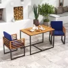 Tangkula 3 Piece Outdoor Dining Set 2 Acacia Wood Armchairs W/ 43.5 Inch Dining Table -Tangkula GUEST 715f6046 ea29 4c19 b1d4 a7cd1b79c106