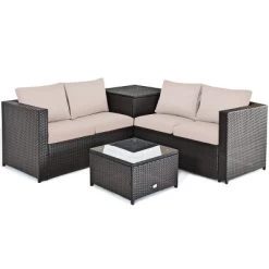 Tangkula 4 PCS Patio Rattan Furniture Set Wicker Conversation Set W/Storage Box 14 Tangkula 4 PCS Patio Rattan Furniture Set Wicker Conversation Set W/Storage Box -Tangkula GUEST 71901066 47ce 48e3 9781 6a9363eb901e