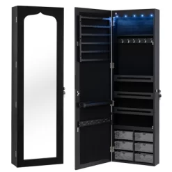 Tangkula Jewelry Armoire W/ Full-Length Mirror W/ Built-in LED Lights Hooks Shelves 19 Tangkula Jewelry Armoire W/ Full-Length Mirror W/ Built-in LED Lights Hooks Shelves -Tangkula GUEST 71a104ea 703a 45d7 ad4a 56cf8494a096