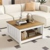 Tangkula Coffee Table W/ Storage Shelf Farmhouse Rustic Center Table Space-Saving -Tangkula GUEST 71f0fdad e7d5 4809 b254 788e3d767cd0