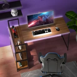 Tangkula 59" L-Shaped Computer Desk Large Reversible Corner Desk W/ Storage Shelves Space-Saving Writing Table PC Laptop Gaming Desk Black + Walnut -Tangkula GUEST 720915be d84f 4af0 8b39 e8b56b824fa4