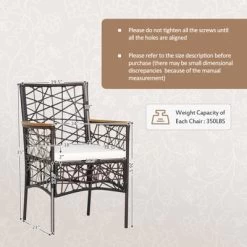 Tangkula Patio PE Rattan Dining Chairs Set Of 2/4 Patio PE Wicker Armchairs With Removable Cushions And Acacia Wood Armrests -Tangkula GUEST 73633254 b6ee 43e0 ab5f f5b717c522b6