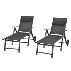 Tangkula 2 PCS Outdoor Folding Lounge Chair Patio Portable Longer W/Wheels & Adjustable Backrest 13 Tangkula 2 PCS Outdoor Folding Lounge Chair Patio Portable Longer W/Wheels & Adjustable Backrest -Tangkula GUEST 737bf2cc e7bc 4d89 9f12 f21b39f6ba3a