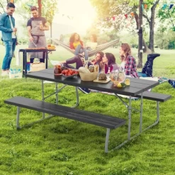 Tangkula Folding Picnic Table W/ 2 Benches 6 FT Camping Table Set W/ Metal Frame 13 Tangkula Folding Picnic Table W/ 2 Benches 6 FT Camping Table Set W/ Metal Frame -Tangkula GUEST 73828d1b c88c 4bb4 807e 868c51c995a0