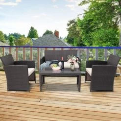 Tangkula 8PCS Outdoor Patio Furniture Sets Weather-Resistant Rattan Sofas W/ Soft Cushion White -Tangkula GUEST 73dddd6c 7d5b 4751 a442 3bf8099dcef4