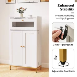 Tangkula Kitchen Pantry Cabinet Power Outlet & APP Control LED Lights Acrylic Flip Door 17 Tangkula Kitchen Pantry Cabinet Power Outlet & APP Control LED Lights Acrylic Flip Door -Tangkula GUEST 7457c9d4 ba57 46bf ba7e 1c34505a7b11