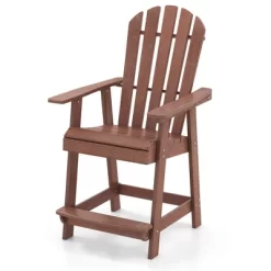 Tangkula Tall Adirondack Chair HDPE Outdoor Bar Stools With Armrests 4.5” Wide Footrest Patio Adirondack Barstools All-Weather Balcony Chairs Brown 19 Tangkula Tall Adirondack Chair HDPE Outdoor Bar Stools With Armrests 4.5” Wide Footrest Patio Adirondack Barstools All-Weather Balcony Chairs Brown -Tangkula GUEST 749886f6 ef09 4e94 bbec 9992fdaaaa56