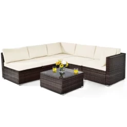 Tangkula 6PCS Wicker Patio Sectional Conversation Furniture Set With Seat Cushions & Coffee Table 15 Tangkula 6PCS Wicker Patio Sectional Conversation Furniture Set With Seat Cushions & Coffee Table -Tangkula GUEST 74a8137d 5188 4e67 8ebf 70d7cb558260