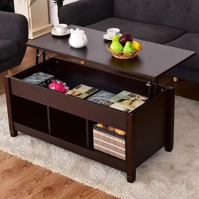Tangkula Multifunctional Modern Lift Top Coffee Table Desk Dining Furniture 4 Tangkula Multifunctional Modern Lift Top Coffee Table Desk Dining Furniture - Image 2