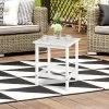 Tangkula 15" Outdoor Square Side End Table Wooden Coffee Table Suitable For Garden Patio Balcony White/Gray/Black