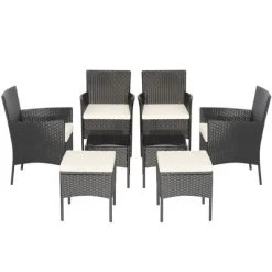 Tangkula 8PCS Outdoor Conversation Furniture Set Patio PE Rattan Sofa Set W/ Tables & Ottoman -Tangkula GUEST 7601e3c0 4827 410e 93e4 bfda244171f9