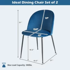 Tangkula Dining Chair Set Of 4 Upholstered Velvet Chair Set W/ Metal Base For Living Room -Tangkula GUEST 761d658f 7272 4406 bc8f 8520ea45cb83