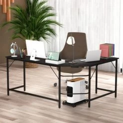 Tangkula L-Shaped Desk With Power Outlet 66” Computer Corner Desk With CPU Stand & Heavy-duty Metal Frame Rustic Brown/Black 17 Tangkula L-Shaped Desk With Power Outlet 66” Computer Corner Desk With CPU Stand & Heavy-duty Metal Frame Rustic Brown/Black -Tangkula GUEST 76ba4abf cf1f 4eb8 8a8e f6f9e5e2f2d6