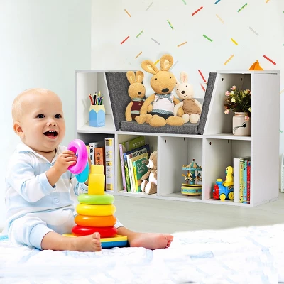 Tangkula Storage Cabinet Kids Bookcase Multi-Functional Display Shelf With 6 Cubby 4 Tangkula Storage Cabinet Kids Bookcase Multi-Functional Display Shelf With 6 Cubby - Image 2