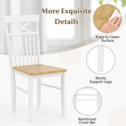 Tangkula Farmhouse Dining Chair Set Of 4 Wooden Kitchen Chair W/ Rubber Wood Frame 15 Tangkula Farmhouse Dining Chair Set Of 4 Wooden Kitchen Chair W/ Rubber Wood Frame -Tangkula GUEST 78b61ab6 4c02 4ceb 8ac2 70f2c975d0ae