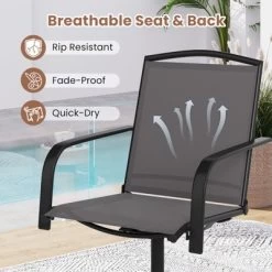 Tangkula Patio Swivel Chairs Set Of 4 W/ High Back & Round Metal Base For Backyard 17 Tangkula Patio Swivel Chairs Set Of 4 W/ High Back & Round Metal Base For Backyard -Tangkula GUEST 78bb7d37 39a1 4a78 9330 858e852de94f