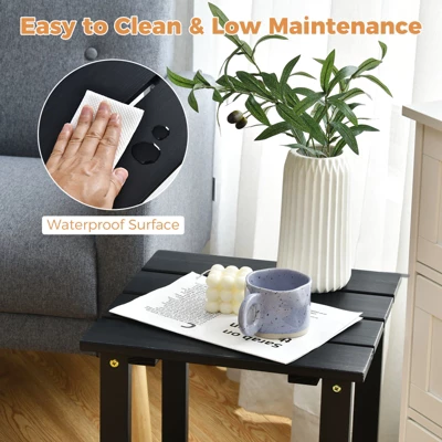 Tangkula 3PCS Patio Adirondack Chair Side Table Set Solid Wood Garden Deck Bistro Set Classic Furniture 9 Tangkula 3PCS Patio Adirondack Chair Side Table Set Solid Wood Garden Deck Bistro Set Classic Furniture - Image 7