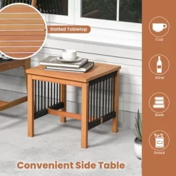 Tangkula 3 PCS Solid Acacia Wood Patio Set All-Weather Rope Woven Chair Garden Poolside -Tangkula GUEST 78db65be 7d87 4b09 a4b2 38291fe69295