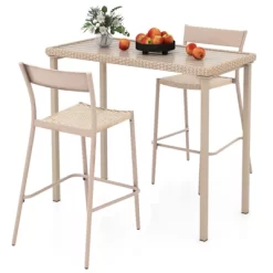 Tangkula 3 Pieces Patio Bar Table Set Outdoor Bar Height Table & 2 Armless Chairs 21 Tangkula 3 Pieces Patio Bar Table Set Outdoor Bar Height Table & 2 Armless Chairs -Tangkula GUEST 78dc10a9 374a 48bf 877e 30798ed82620