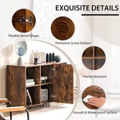 Tangkula 3-Tier Wood Bookcase 6 Cube Bookshelf W/ Door Wheels Display Cabinet 19 Tangkula 3-Tier Wood Bookcase 6 Cube Bookshelf W/ Door Wheels Display Cabinet -Tangkula GUEST 7928fd58 d72c 4619 95f8 ada125c9ca94