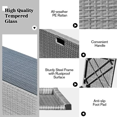 Tangkula 9 PCS Patio Furniture Set With 42" 60,000 BTU Fire Pit Outdoor Space-Saving Sectional Sofa Set With Storage Box Black/Gray/Navy/Red/Turquoise/Off White 9 Tangkula 9 PCS Patio Furniture Set With 42" 60,000 BTU Fire Pit Outdoor Space-Saving Sectional Sofa Set With Storage Box Black/Gray/Navy/Red/Turquoise/Off White - Image 7