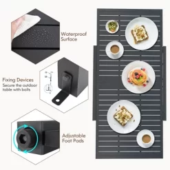 Tangkula 5 PCS Outdoor Dining Table Set W/ Extendable Aluminum Table & 4 Stackable Chairs -Tangkula GUEST 79a20bf8 f448 4310 85eb 033ee3eaaf42