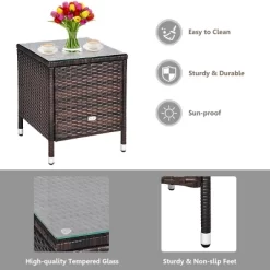 Tangkula 3-Piece Patio Wicker Rattan Furniture Set Conversation Sofa Set W/Coffee Table Grey 13 Tangkula 3-Piece Patio Wicker Rattan Furniture Set Conversation Sofa Set W/Coffee Table Grey -Tangkula GUEST 79e67856 0220 454f 9218 63bea9c775d0