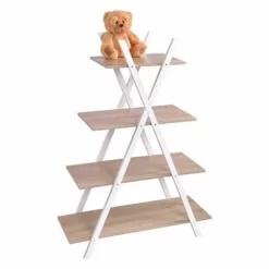 Tangkula X Shape Bookshelf Shelves 4 Tier A Ladder Storage Bookcase Display Home Office -Tangkula GUEST 7a55e62b 6e10 483f aa00 81e2e77ece53