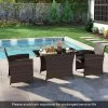 Tangkula 3 Piece Patio Wicker Dining Set 2 Rattan Chairs W/ Rectangle Tempered Glass Dining Table -Tangkula GUEST 7b309766 03ff 42e2 8702 2d1ce5022f0a