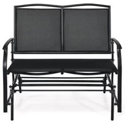 Tangkula 2 Person Swing Glider Bench Patio Rocking Lounge Chair W/Steel Frame For Garden Backyard Balcony Gray/Black -Tangkula GUEST 7c4403bc 2b8f 47bd 8be0 c3fef3d2cce8