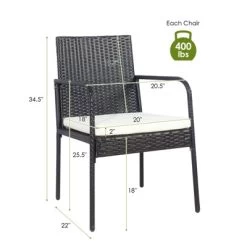 Tangkula 4 PCS Patio All-Weather Wicker Rattan Dining Chairs Outdoor Arm Cushioned Seats Armrest Garden -Tangkula GUEST 7c8d976c ae82 434e 974e cfcad0b7e07a