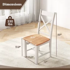 Tangkula Modern Wooden Dining Chairs Set Of 4 W/ High Back Rubber Wood Frame Armless -Tangkula GUEST 7cabe158 0369 4319 9fab d89597ddb4cd