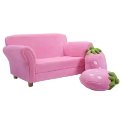 Tangkula Kids Sofa Cute Sofa Strawbwrry Sponge Filler Upholstered Lounge W/ Armrest -Tangkula GUEST 7cb875c9 4bfd 4858 9ce4 100060321817