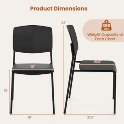 Tangkula Dining Chair Set Of 2 W/Ergonomic Backrest & Wide Seat Stackable Kitchen Chairs -Tangkula GUEST 7cdbaf73 1d9e 4cfc a34c 265e9bda8869
