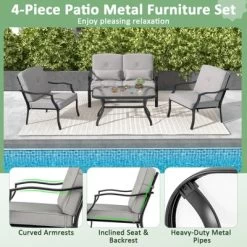 Tangkula 4PCS Furniture Set Outdoor Conversation Sofa W/ Tempered Glass Coffee Table Patio 7 Tangkula 4PCS Furniture Set Outdoor Conversation Sofa W/ Tempered Glass Coffee Table Patio -Tangkula GUEST 7ce2b88f 0a18 4eaa b884 9b96f4b86875