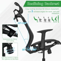 Tangkula High Back Mesh Office Chair Ergonomic Executive Chair Swivel Computer Task Chair W/ Headrest Black/ Gray -Tangkula GUEST 7dd52a50 bb0d 46a6 b875 b9df3e22515f