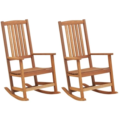 Tangkula 2PCS Rocking Chair High-Back Outdoor Rocker W/ Smooth Rocking Base For Backyard 11 Tangkula 2PCS Rocking Chair High-Back Outdoor Rocker W/ Smooth Rocking Base For Backyard - Image 9