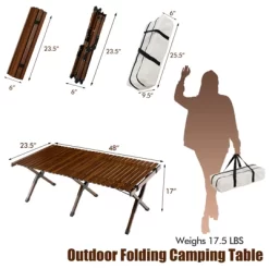 Tangkula Folding Wooden Camping Table Portable Picnic Table W/ Carry Bag Roll-up Bamboo Tabletop Outdoor Travel Camping Table Natural/Coffee 20 Tangkula Folding Wooden Camping Table Portable Picnic Table W/ Carry Bag Roll-up Bamboo Tabletop Outdoor Travel Camping Table Natural/Coffee -Tangkula GUEST 7e83c657 440f 43c2 a8a9 93b11ccaff76