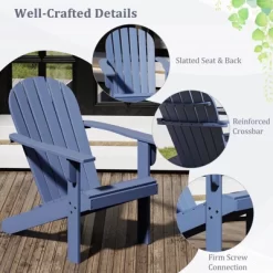 Tangkula 4PCS Patio Adirondack Chair W/ Inclined Seat High Backrest & Wide Armrests -Tangkula GUEST 7eace7d7 13e4 4e47 bd5b b649be21bbd3