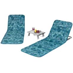 Tangkula 3PCS Folding Beach Mat Set Adjustable Beach Lounge Chair & Side Table Set -Tangkula GUEST 7f307014 8184 4e98 b5e2 de47acf32156