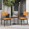 Tangkula Patio Dining Chair Set Of 4 Outdoor Armless Chairs W/Metal And Acacia Wood Frame All-Weather Bistro Chairs -Tangkula GUEST 7f37bf1e b472 4eff 897b 973f25f838f5