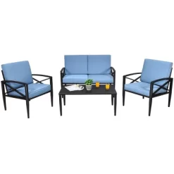 Tangkula 4-Piece Outdoor Aluminum Patio Conversation Set Cushioned Sofa Chair With Coffee Table 9 Tangkula 4-Piece Outdoor Aluminum Patio Conversation Set Cushioned Sofa Chair With Coffee Table -Tangkula GUEST 8088144d a95d 4508 844b 4291d9e1f8bb