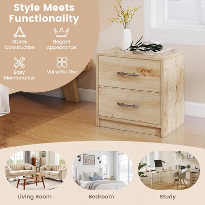 Tangkula 2-Drawer Nightstand Modern Bedside Table W/ Storage For Living Room Bedroom 9 Tangkula 2-Drawer Nightstand Modern Bedside Table W/ Storage For Living Room Bedroom - Image 7