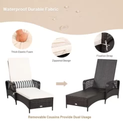 Tangkula Patio Chaise Lounge Chair Six-Position Adjustable Outdoor Recliner With Cushion & Pillow For Poolside Balcony Backyard 16 Tangkula Patio Chaise Lounge Chair Six-Position Adjustable Outdoor Recliner With Cushion & Pillow For Poolside Balcony Backyard -Tangkula GUEST 80c34ea4 3cfe 4c01 88a3 b608113c4621