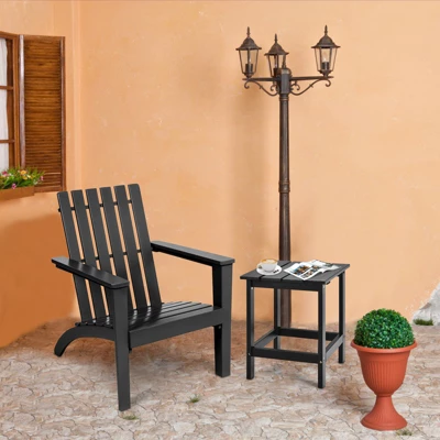 Tangkula 3PCS Patio Adirondack Chair Side Table Set Solid Wood Garden Deck Bistro Set Classic Furniture 3 Tangkula 3PCS Patio Adirondack Chair Side Table Set Solid Wood Garden Deck Bistro Set Classic Furniture