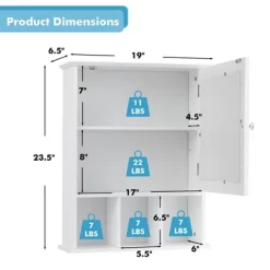 Tangkula Mirrored Medicine Cabinet Bathroom Wall Mounted Storage W/Adjustable Shelf -Tangkula GUEST 80dc5620 5afd 4c5f 858b de4b32b1f2e5