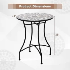 Tangkula 24" Bistro Table W/ Ceramic Tile Tabletop Heavy-Duty Metal Structure Patio 16 Tangkula 24" Bistro Table W/ Ceramic Tile Tabletop Heavy-Duty Metal Structure Patio -Tangkula GUEST 814f4541 41f0 49d7 9e8d 65b96a877cbf