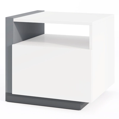 Tangkula Modern Minimalist Nightstand W/ Drawer Asymmetrical Bed Side Table End Table 9 Tangkula Modern Minimalist Nightstand W/ Drawer Asymmetrical Bed Side Table End Table - Image 7