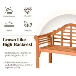 Tangkula Outdoor Wooden Folding Bench Two Person Loveseat Chair Garden Bench -Tangkula GUEST 81980d40 6485 4ee7 a639 51b153ad13d0